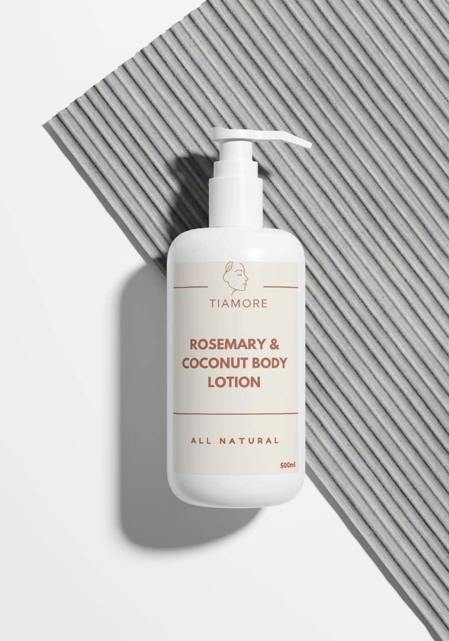 Tiamore Rosemary and Coconut Body Lotion, 500ml pump bottle